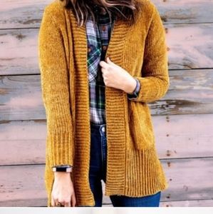 Gold Chenille Cardigan